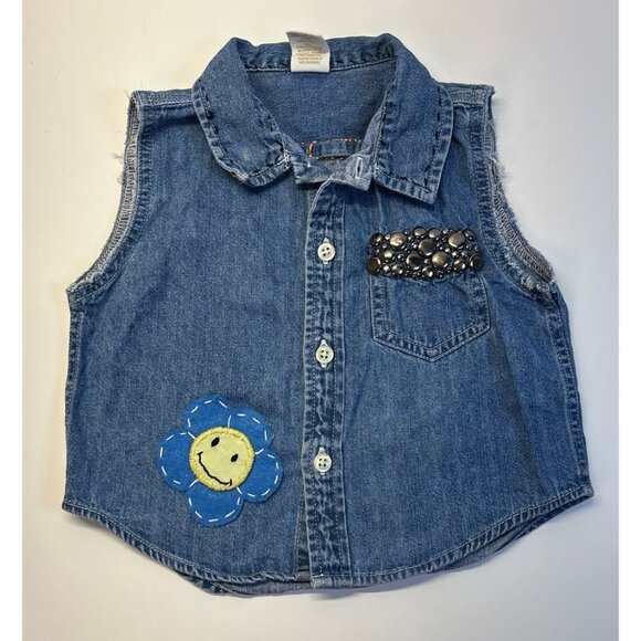 Baby GAP button Down Sleeveless Denim Jean Shirt (18-24 months) - Picture 1 of 8